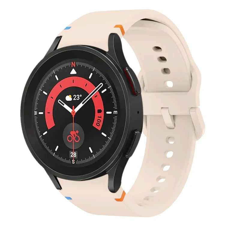 平縫設計矽膠錶帶，適用於Sansung Galaxy Watch5 Pro 45mm，適用於Samsung Galaxy Watch 4 40 / 44mm，適用於Samsung Galaxy Watch 4 Classic 42 / 46mm