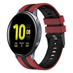 20mm Two Color Sports Silicone Watch Band, For Samsung  Galaxy Watch 4 Classic 42mm, For Samsung Galaxy Watch Active 2 44mm, For Samsung Galaxy Watch Active 2 40mm