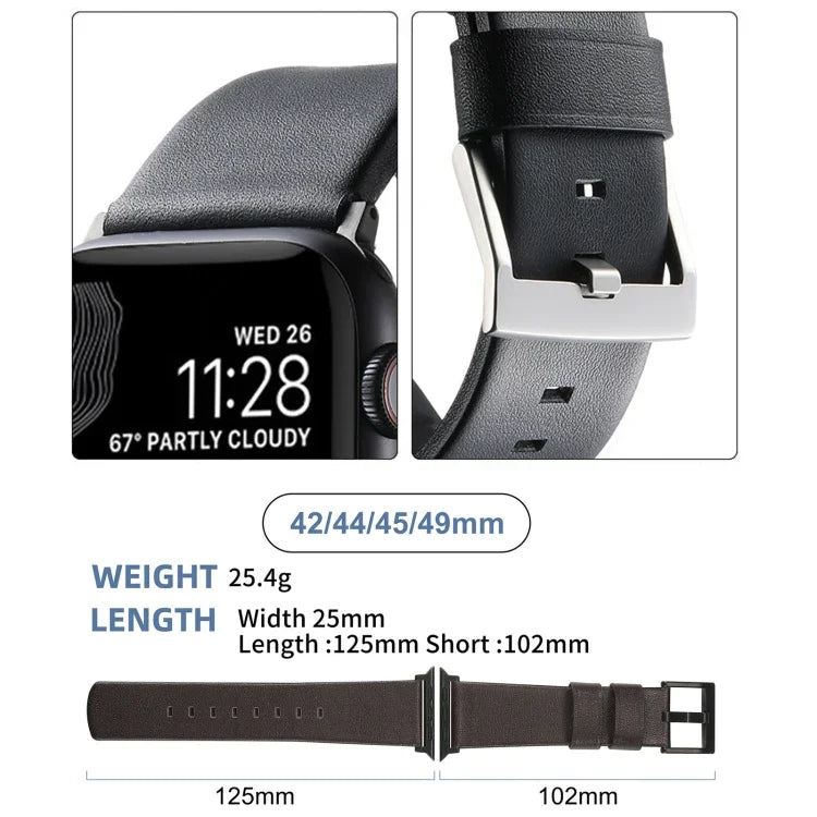 Genuine Leather Hybrid Silicone Watch Band, For Apple Watch Series 7 41mm, For Apple Watch Series 7 45mm, For Apple Watch SE 40mm, For Apple Watch SE 44mm, For Apple Watch Series 6 40mm, For Apple Watch Series 6 44mm, For Apple Watch Series 5 44mm     ...