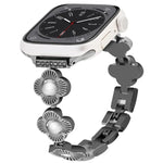 Four Leaf Clover Quick-Release Metal Chain Watch Band, For Apple Watch SE 2023 44mm, For Apple Watch SE 2023 40mm, For Apple Watch Ultra 2 49mm, For Apple Watch Series 9 45mm, For Apple Watch Series 9 41mm, For Apple Watch Ultra 49mm                   ...