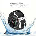 適用於 Samsung Galaxy Watch Ultra 47mm / Ultra 2025 槽紋磁吸折疊銀色錶扣矽膠錶帶