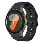 波浪紋縫線矽膠錶帶，適用於 Samsung Galaxy Watch 7 40 / 44mm、Samsung Galaxy Watch 6 Classic、Samsung Galaxy Watch 6 40 / 44mm、Samsung Galaxy Watch 5 40 / 44mm