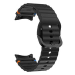 波浪紋縫線矽膠錶帶，適用於 Samsung Galaxy Watch 7 40 / 44mm、Samsung Galaxy Watch 6 Classic、Samsung Galaxy Watch 6 40 / 44mm、Samsung Galaxy Watch 5 40 / 44mm
