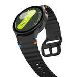 波浪紋縫線矽膠錶帶，適用於 Samsung Galaxy Watch 7 40 / 44mm、Samsung Galaxy Watch 6 Classic、Samsung Galaxy Watch 6 40 / 44mm、Samsung Galaxy Watch 5 40 / 44mm
