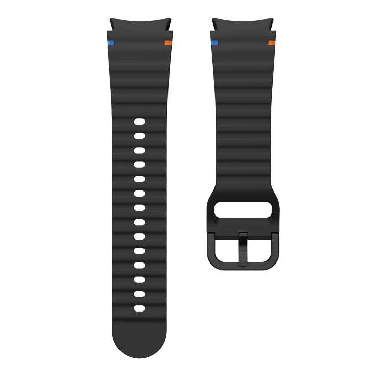 波浪紋縫線矽膠錶帶，適用於 Samsung Galaxy Watch 7 40 / 44mm、Samsung Galaxy Watch 6 Classic、Samsung Galaxy Watch 6 40 / 44mm、Samsung Galaxy Watch 5 40 / 44mm