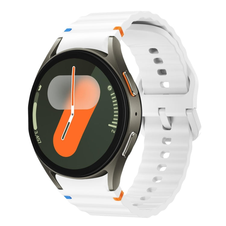 波浪紋縫線矽膠錶帶，適用於 Samsung Galaxy Watch 7 40 / 44mm、Samsung Galaxy Watch 6 Classic、Samsung Galaxy Watch 6 40 / 44mm、Samsung Galaxy Watch 5 40 / 44mm