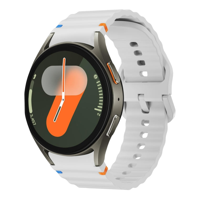 波浪紋縫線矽膠錶帶，適用於 Samsung Galaxy Watch 7 40 / 44mm、Samsung Galaxy Watch 6 Classic、Samsung Galaxy Watch 6 40 / 44mm、Samsung Galaxy Watch 5 40 / 44mm
