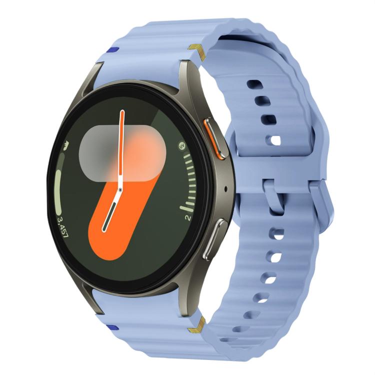 波浪紋縫線矽膠錶帶，適用於 Samsung Galaxy Watch 7 40 / 44mm、Samsung Galaxy Watch 6 Classic、Samsung Galaxy Watch 6 40 / 44mm、Samsung Galaxy Watch 5 40 / 44mm