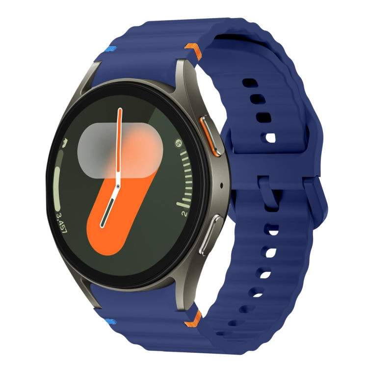 波浪紋縫線矽膠錶帶，適用於 Samsung Galaxy Watch 7 40 / 44mm、Samsung Galaxy Watch 6 Classic、Samsung Galaxy Watch 6 40 / 44mm、Samsung Galaxy Watch 5 40 / 44mm