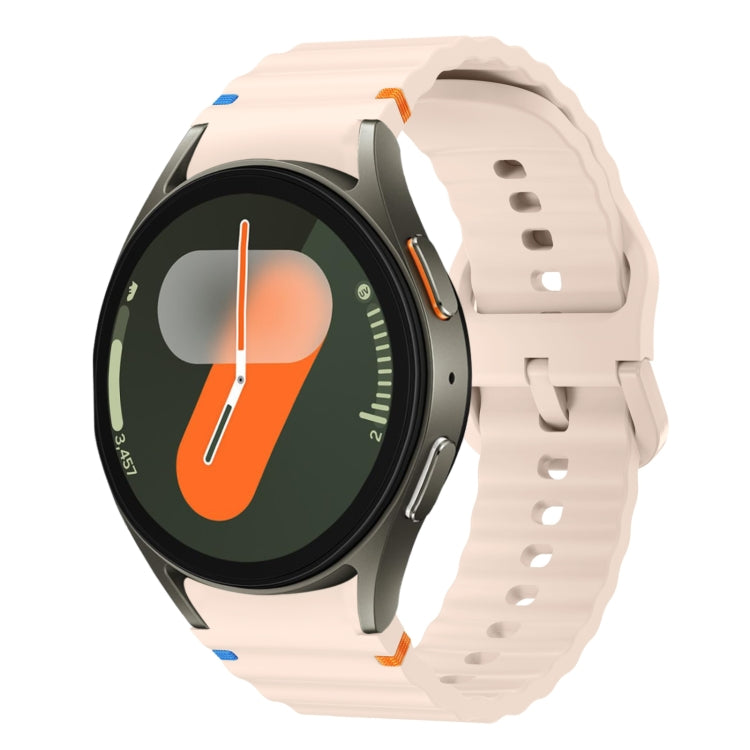波浪紋縫線矽膠錶帶，適用於 Samsung Galaxy Watch 7 40 / 44mm、Samsung Galaxy Watch 6 Classic、Samsung Galaxy Watch 6 40 / 44mm、Samsung Galaxy Watch 5 40 / 44mm
