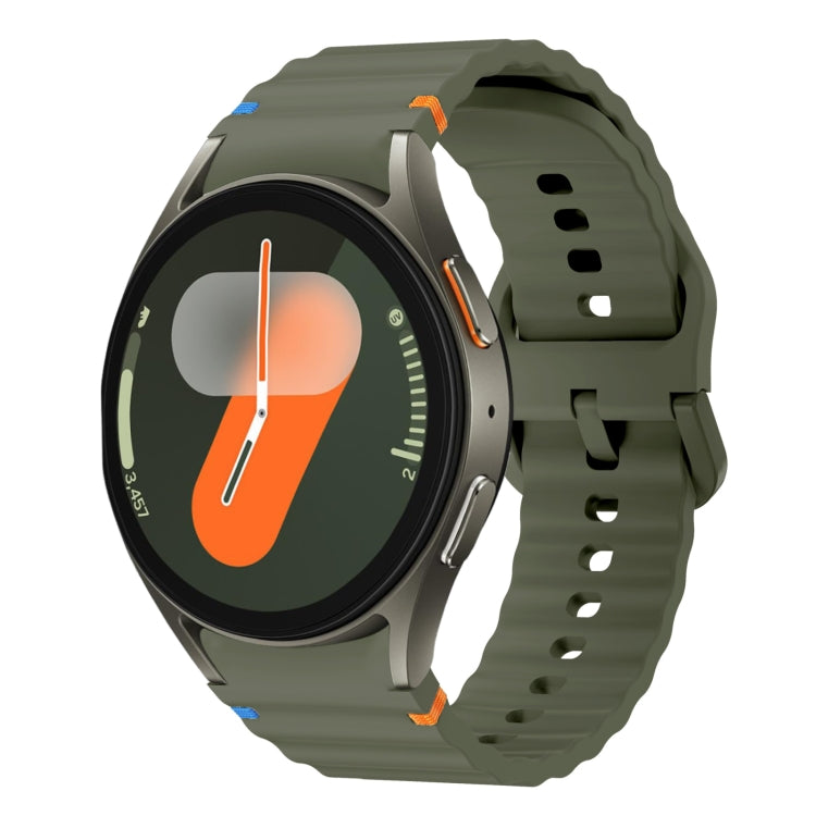 波浪紋縫線矽膠錶帶，適用於 Samsung Galaxy Watch 7 40 / 44mm、Samsung Galaxy Watch 6 Classic、Samsung Galaxy Watch 6 40 / 44mm、Samsung Galaxy Watch 5 40 / 44mm
