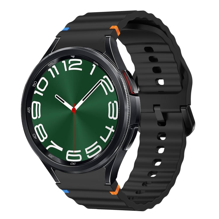 波浪紋縫線矽膠錶帶，適用於 Samsung Galaxy Watch 7 40 / 44mm、Samsung Galaxy Watch 6 Classic、Samsung Galaxy Watch 6 40 / 44mm、Samsung Galaxy Watch 5 40 / 44mm