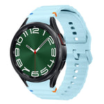 波浪紋縫線矽膠錶帶，適用於 Samsung Galaxy Watch 7 40 / 44mm、Samsung Galaxy Watch 6 Classic、Samsung Galaxy Watch 6 40 / 44mm、Samsung Galaxy Watch 5 40 / 44mm