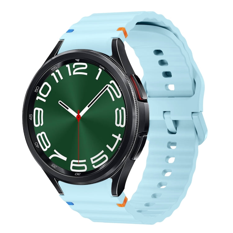 波浪紋縫線矽膠錶帶，適用於 Samsung Galaxy Watch 7 40 / 44mm、Samsung Galaxy Watch 6 Classic、Samsung Galaxy Watch 6 40 / 44mm、Samsung Galaxy Watch 5 40 / 44mm