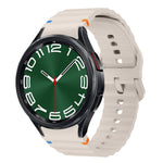 波浪紋縫線矽膠錶帶，適用於 Samsung Galaxy Watch 7 40 / 44mm、Samsung Galaxy Watch 6 Classic、Samsung Galaxy Watch 6 40 / 44mm、Samsung Galaxy Watch 5 40 / 44mm