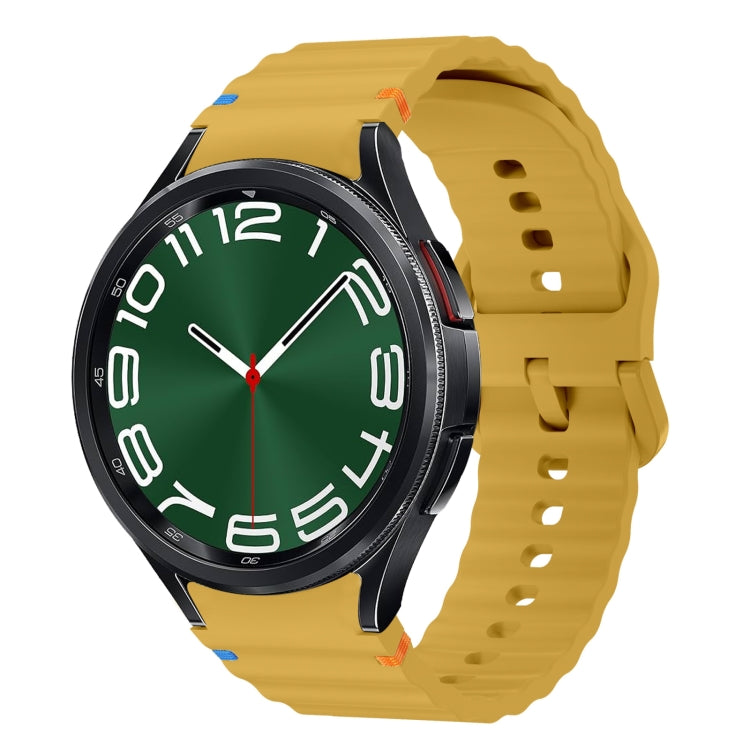 波浪紋縫線矽膠錶帶，適用於 Samsung Galaxy Watch 7 40 / 44mm、Samsung Galaxy Watch 6 Classic、Samsung Galaxy Watch 6 40 / 44mm、Samsung Galaxy Watch 5 40 / 44mm