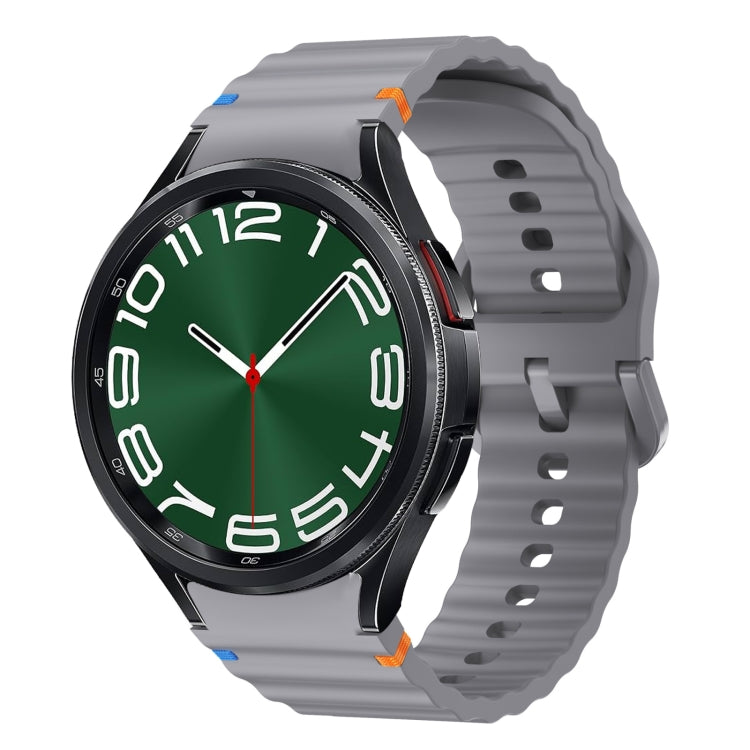 波浪紋縫線矽膠錶帶，適用於 Samsung Galaxy Watch 7 40 / 44mm、Samsung Galaxy Watch 6 Classic、Samsung Galaxy Watch 6 40 / 44mm、Samsung Galaxy Watch 5 40 / 44mm