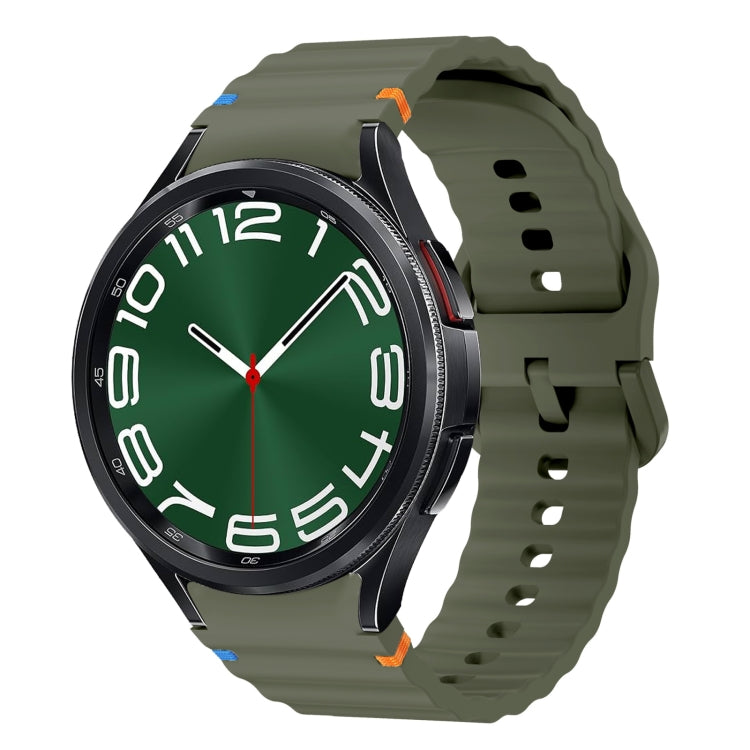 波浪紋縫線矽膠錶帶，適用於 Samsung Galaxy Watch 7 40 / 44mm、Samsung Galaxy Watch 6 Classic、Samsung Galaxy Watch 6 40 / 44mm、Samsung Galaxy Watch 5 40 / 44mm
