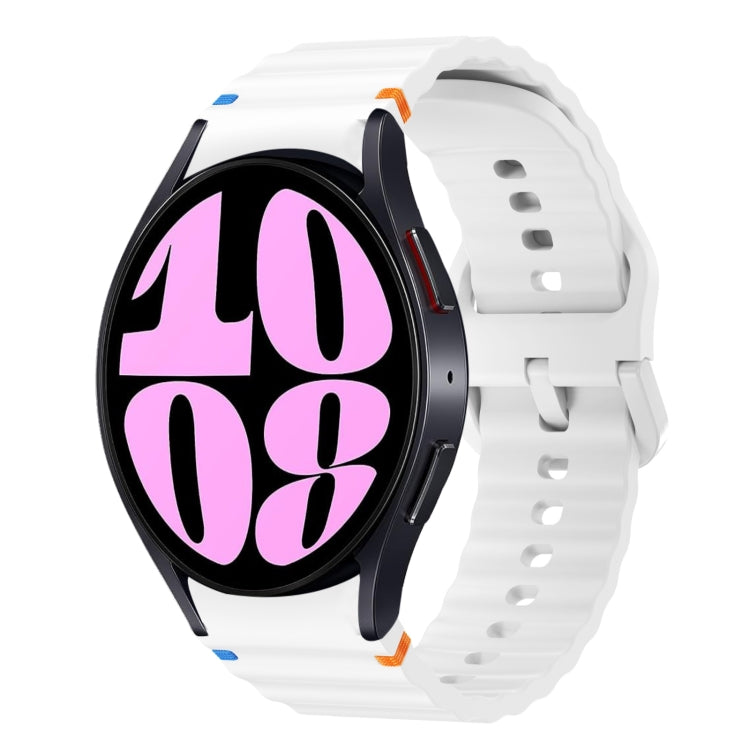 波浪紋縫線矽膠錶帶，適用於 Samsung Galaxy Watch 7 40 / 44mm、Samsung Galaxy Watch 6 Classic、Samsung Galaxy Watch 6 40 / 44mm、Samsung Galaxy Watch 5 40 / 44mm