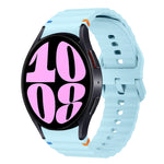 波浪紋縫線矽膠錶帶，適用於 Samsung Galaxy Watch 7 40 / 44mm、Samsung Galaxy Watch 6 Classic、Samsung Galaxy Watch 6 40 / 44mm、Samsung Galaxy Watch 5 40 / 44mm