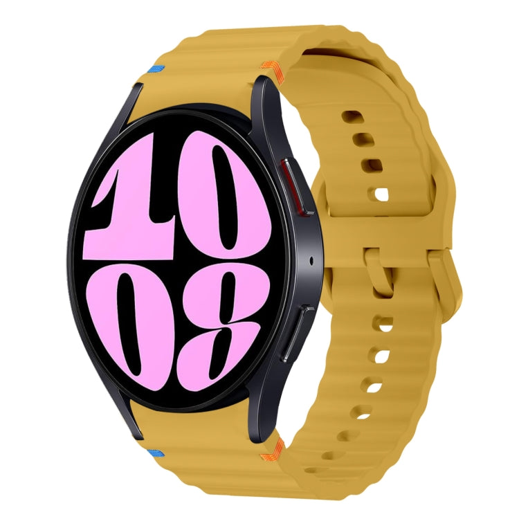 波浪紋縫線矽膠錶帶，適用於 Samsung Galaxy Watch 7 40 / 44mm、Samsung Galaxy Watch 6 Classic、Samsung Galaxy Watch 6 40 / 44mm、Samsung Galaxy Watch 5 40 / 44mm