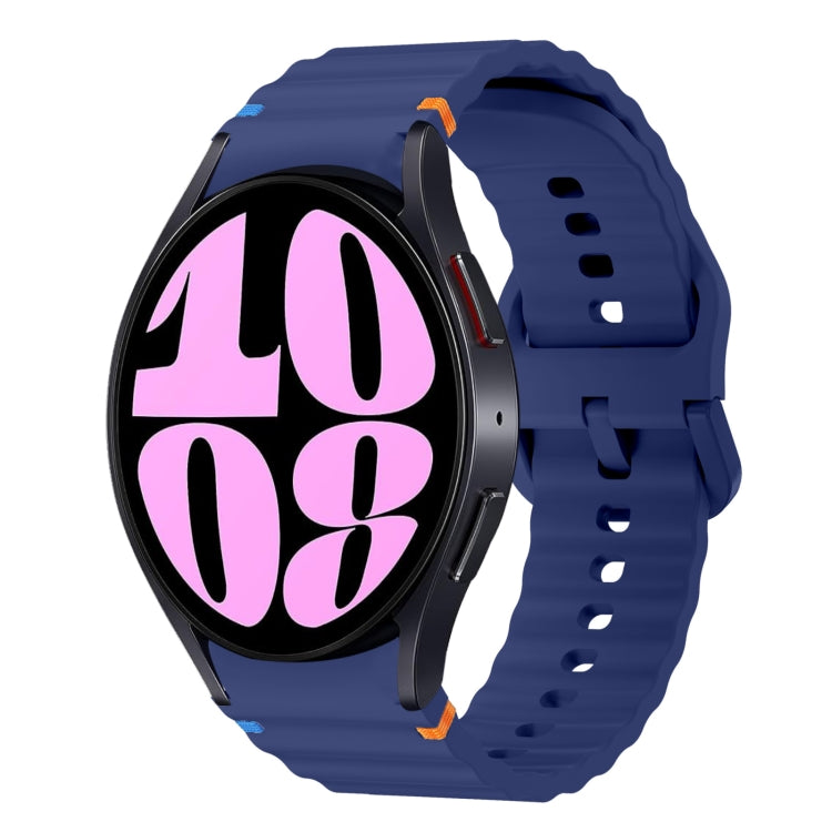 波浪紋縫線矽膠錶帶，適用於 Samsung Galaxy Watch 7 40 / 44mm、Samsung Galaxy Watch 6 Classic、Samsung Galaxy Watch 6 40 / 44mm、Samsung Galaxy Watch 5 40 / 44mm