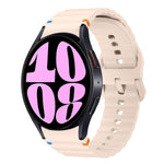 波浪紋縫線矽膠錶帶，適用於 Samsung Galaxy Watch 7 40 / 44mm、Samsung Galaxy Watch 6 Classic、Samsung Galaxy Watch 6 40 / 44mm、Samsung Galaxy Watch 5 40 / 44mm