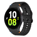 波浪紋縫線矽膠錶帶，適用於 Samsung Galaxy Watch 7 40 / 44mm、Samsung Galaxy Watch 6 Classic、Samsung Galaxy Watch 6 40 / 44mm、Samsung Galaxy Watch 5 40 / 44mm