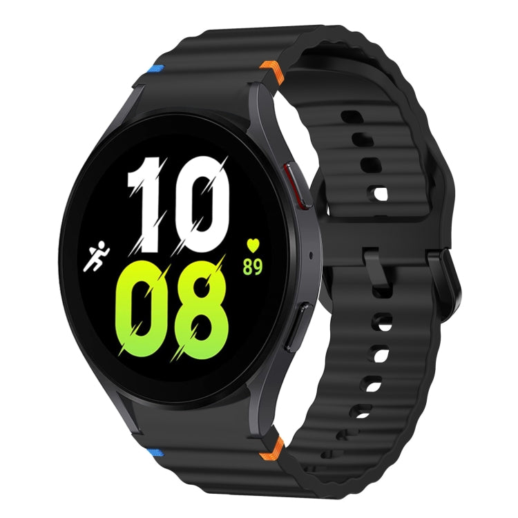 波浪紋縫線矽膠錶帶，適用於 Samsung Galaxy Watch 7 40 / 44mm、Samsung Galaxy Watch 6 Classic、Samsung Galaxy Watch 6 40 / 44mm、Samsung Galaxy Watch 5 40 / 44mm