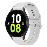波浪紋縫線矽膠錶帶，適用於 Samsung Galaxy Watch 7 40 / 44mm、Samsung Galaxy Watch 6 Classic、Samsung Galaxy Watch 6 40 / 44mm、Samsung Galaxy Watch 5 40 / 44mm