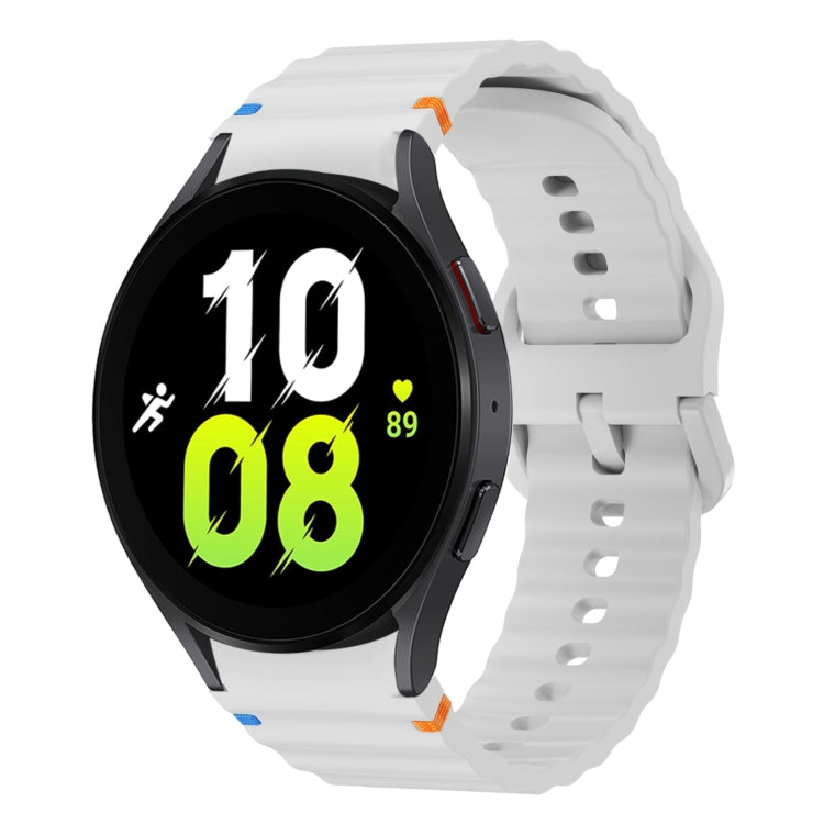 波浪紋縫線矽膠錶帶，適用於 Samsung Galaxy Watch 7 40 / 44mm、Samsung Galaxy Watch 6 Classic、Samsung Galaxy Watch 6 40 / 44mm、Samsung Galaxy Watch 5 40 / 44mm