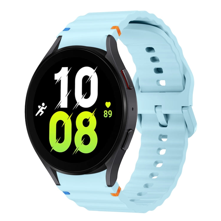 波浪紋縫線矽膠錶帶，適用於 Samsung Galaxy Watch 7 40 / 44mm、Samsung Galaxy Watch 6 Classic、Samsung Galaxy Watch 6 40 / 44mm、Samsung Galaxy Watch 5 40 / 44mm