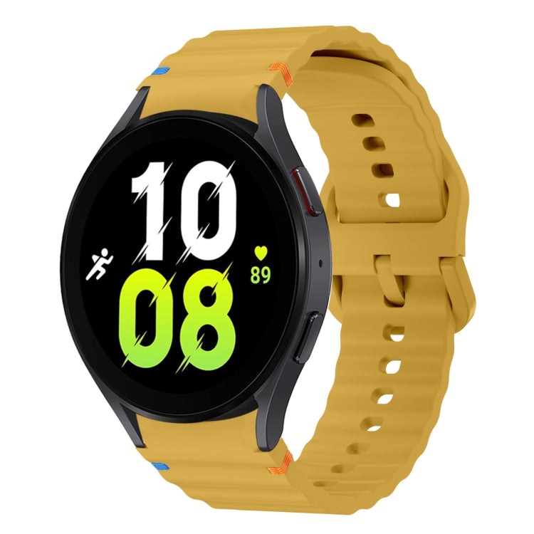 波浪紋縫線矽膠錶帶，適用於 Samsung Galaxy Watch 7 40 / 44mm、Samsung Galaxy Watch 6 Classic、Samsung Galaxy Watch 6 40 / 44mm、Samsung Galaxy Watch 5 40 / 44mm