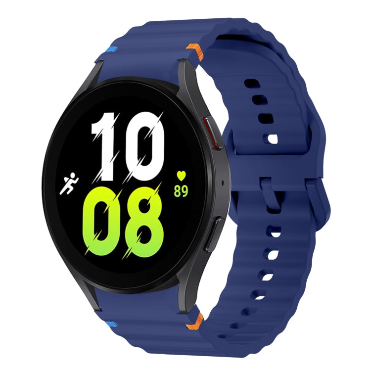 波浪紋縫線矽膠錶帶，適用於 Samsung Galaxy Watch 7 40 / 44mm、Samsung Galaxy Watch 6 Classic、Samsung Galaxy Watch 6 40 / 44mm、Samsung Galaxy Watch 5 40 / 44mm
