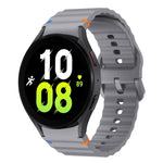 波浪紋縫線矽膠錶帶，適用於 Samsung Galaxy Watch 7 40 / 44mm、Samsung Galaxy Watch 6 Classic、Samsung Galaxy Watch 6 40 / 44mm、Samsung Galaxy Watch 5 40 / 44mm