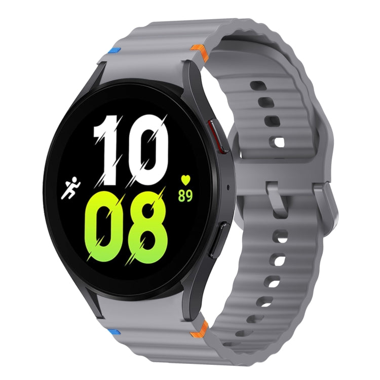 波浪紋縫線矽膠錶帶，適用於 Samsung Galaxy Watch 7 40 / 44mm、Samsung Galaxy Watch 6 Classic、Samsung Galaxy Watch 6 40 / 44mm、Samsung Galaxy Watch 5 40 / 44mm