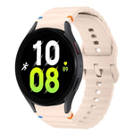 波浪紋縫線矽膠錶帶，適用於 Samsung Galaxy Watch 7 40 / 44mm、Samsung Galaxy Watch 6 Classic、Samsung Galaxy Watch 6 40 / 44mm、Samsung Galaxy Watch 5 40 / 44mm
