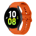 波浪紋縫線矽膠錶帶，適用於 Samsung Galaxy Watch 7 40 / 44mm、Samsung Galaxy Watch 6 Classic、Samsung Galaxy Watch 6 40 / 44mm、Samsung Galaxy Watch 5 40 / 44mm