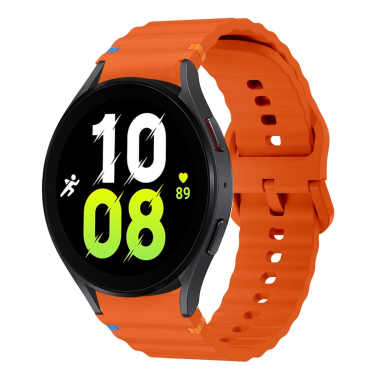 波浪紋縫線矽膠錶帶，適用於 Samsung Galaxy Watch 7 40 / 44mm、Samsung Galaxy Watch 6 Classic、Samsung Galaxy Watch 6 40 / 44mm、Samsung Galaxy Watch 5 40 / 44mm