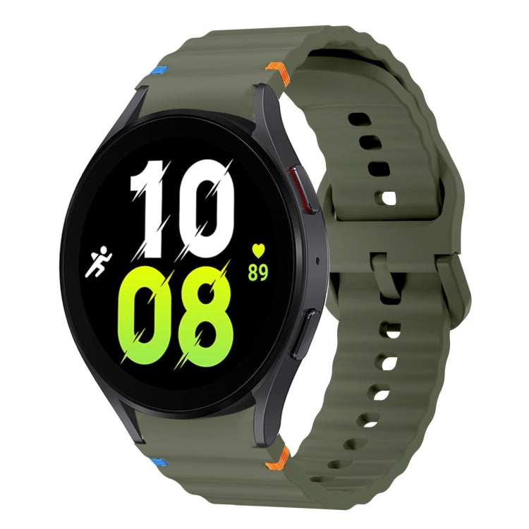 波浪紋縫線矽膠錶帶，適用於 Samsung Galaxy Watch 7 40 / 44mm、Samsung Galaxy Watch 6 Classic、Samsung Galaxy Watch 6 40 / 44mm、Samsung Galaxy Watch 5 40 / 44mm