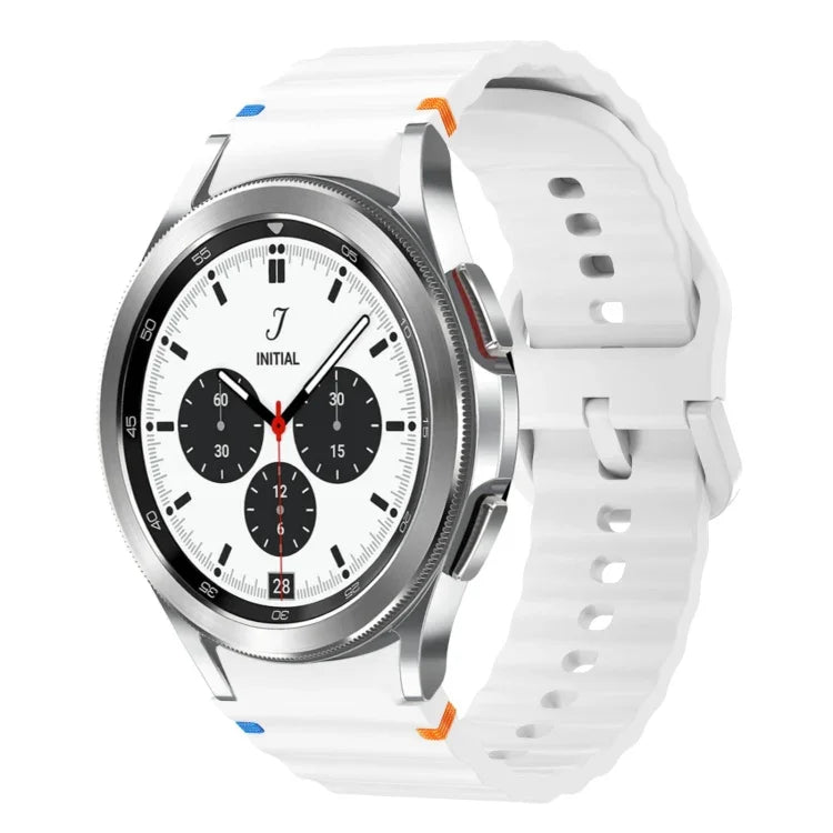 Wave Pattern Stitched Silicone Watch Band, For Samsung Galaxy Watch 5 Pro, For Samsung Galaxy Watch 4 40 / 44mm, For Samsung Galaxy Watch 4 Classic 42 / 46mm, For Samsung Galaxy Watch3 41mm