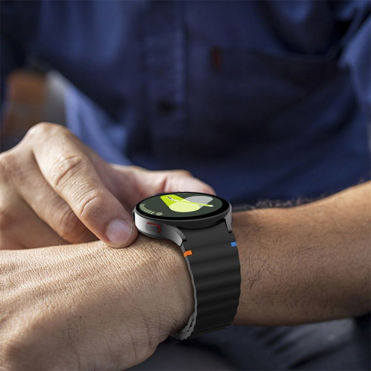 波浪紋縫線矽膠錶帶，適用於 Samsung Galaxy Watch 7 40 / 44mm、Samsung Galaxy Watch 6 Classic、Samsung Galaxy Watch 6 40 / 44mm、Samsung Galaxy Watch 5 40 / 44mm