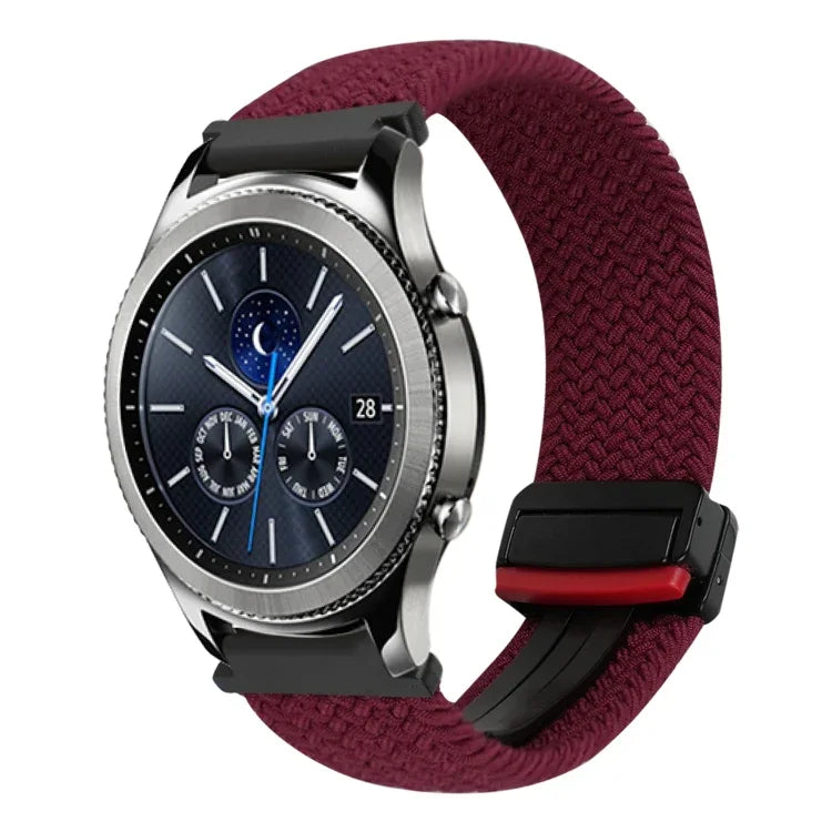 22mm 磁吸扣編織錶帶，適用於 Samsung Galaxy Gear S3 Classic，適用於 Samsung Galaxy Watch 46mm