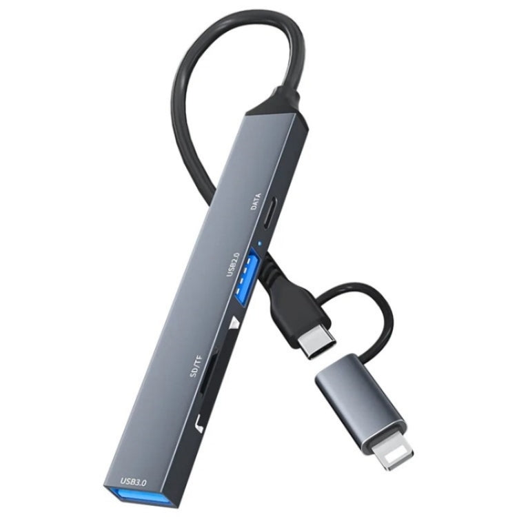 ADS-805 8 針 + Type-C 至 USB-C 數據 + USB 2.0 / 3.0 + SD / TF 卡讀器集線器擴充轉換器, ADS-805