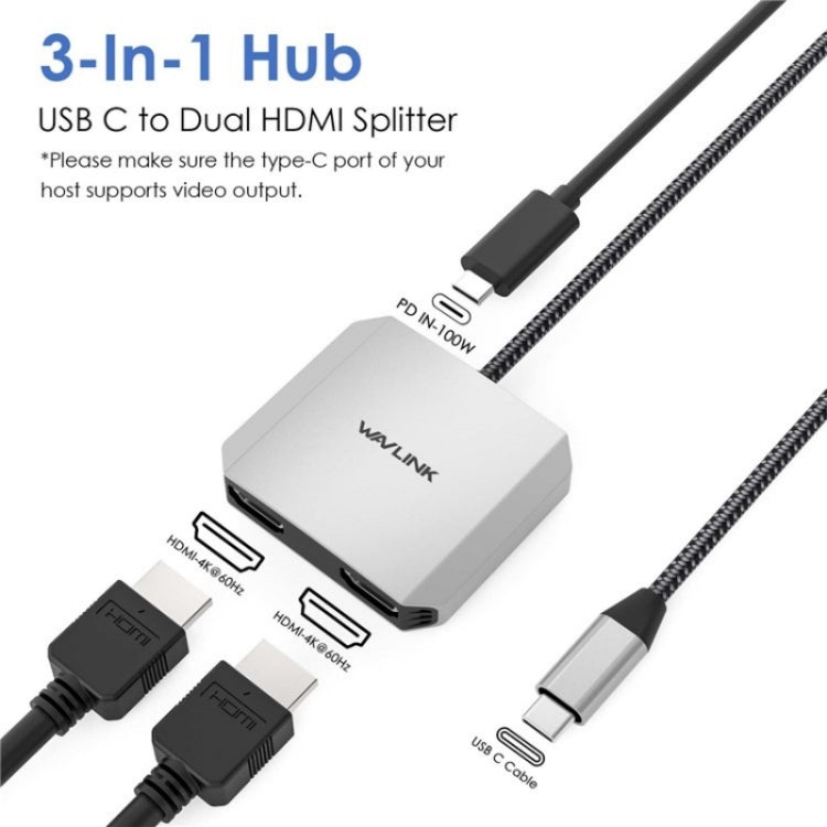 WAVLINK UHP510 Pro 87W PD 充電 USB C 至雙 HD 轉換器 4K 60Hz 螢幕轉接器