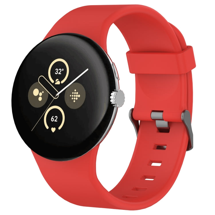 Solid Color Sports Silicone Watch Band, For Google Pixel Watch 4 / Watch 3 45mm