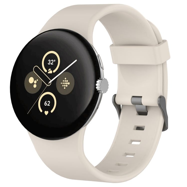 Solid Color Sports Silicone Watch Band, For Google Pixel Watch 4 / Watch 3 45mm