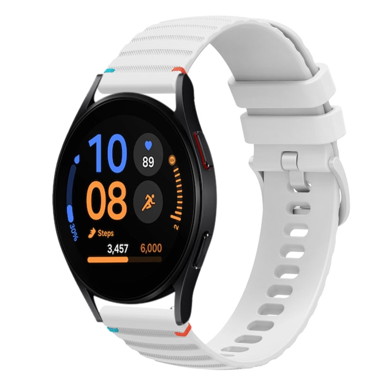 波浪點綴縫線20mm矽膠錶帶，適用於Samsung Galaxy Watch FE 40mm，Samsung Galaxy Watch 7 40 / 44mm，Samsung Galaxy Watch 6 Classic 43 / 47mm，Samsung Galaxy Watch 6 40 / 44mm