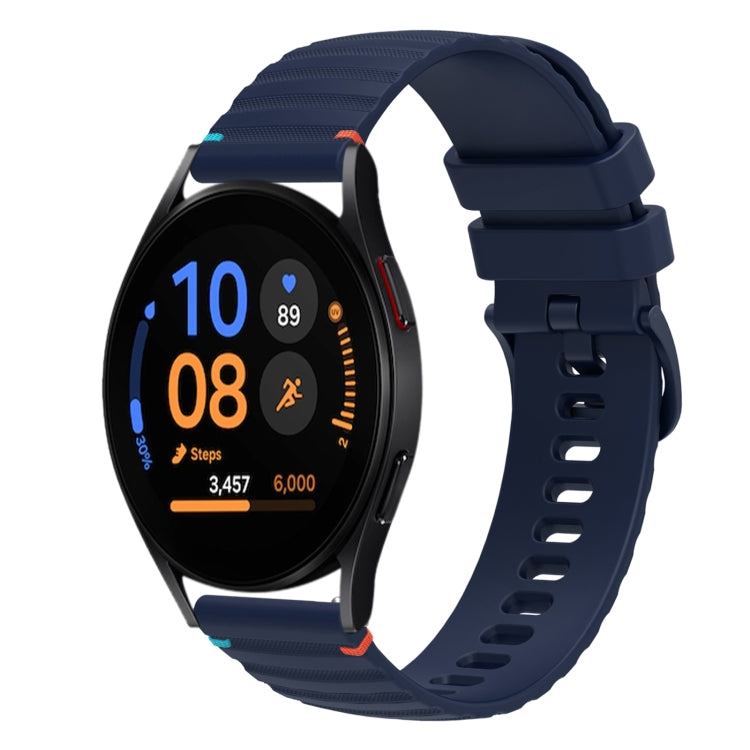 波浪點綴縫線20mm矽膠錶帶，適用於Samsung Galaxy Watch FE 40mm，Samsung Galaxy Watch 7 40 / 44mm，Samsung Galaxy Watch 6 Classic 43 / 47mm，Samsung Galaxy Watch 6 40 / 44mm