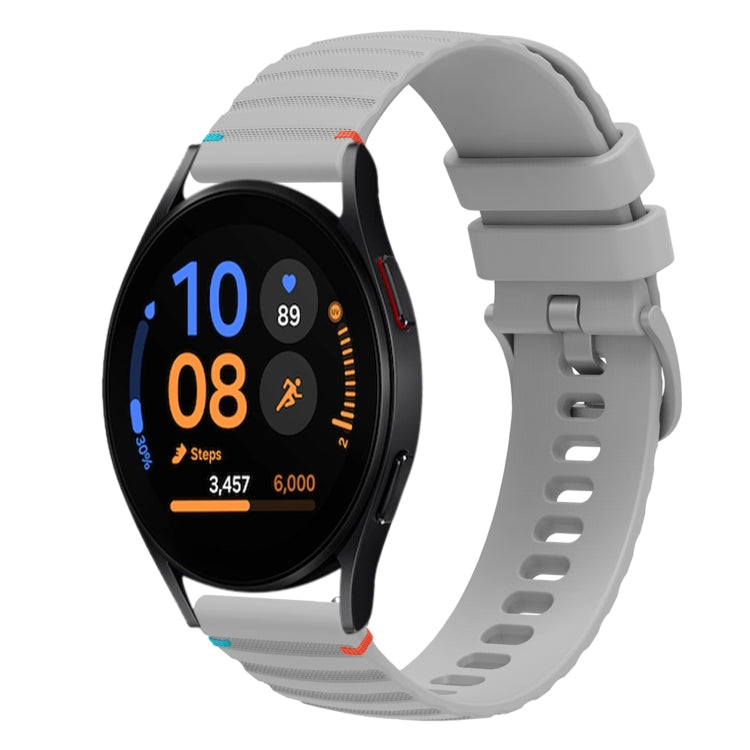 波浪點綴縫線20mm矽膠錶帶，適用於Samsung Galaxy Watch FE 40mm，Samsung Galaxy Watch 7 40 / 44mm，Samsung Galaxy Watch 6 Classic 43 / 47mm，Samsung Galaxy Watch 6 40 / 44mm